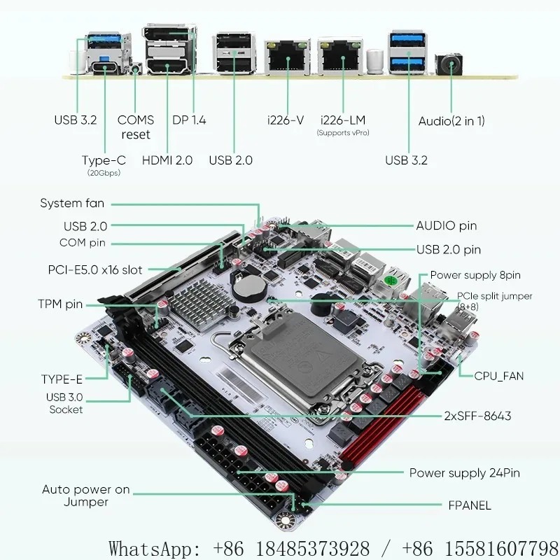 لوحة أم LGA1700 Q670 Mini ITX  - مراجعة Nas Motherboard 8 Sata Mini Itx وسعره