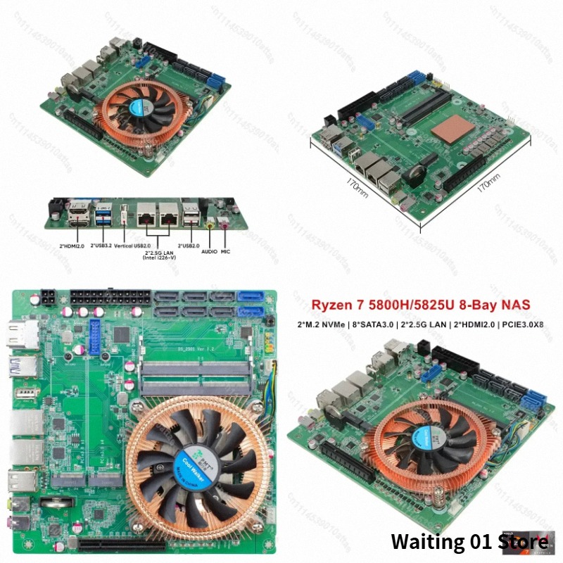 متوافق مع Topton AMD Ryzen 7 5 - مراجعة Nas Motherboard 8 Sata Mini Itx وسعره