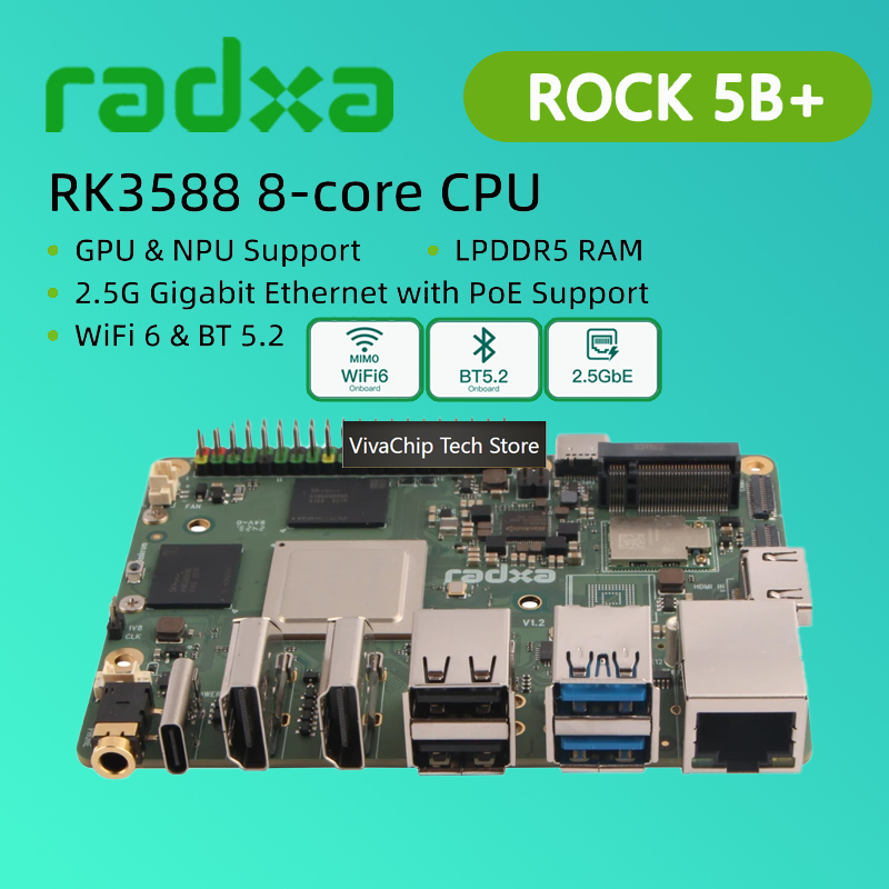 VivaChip TechRadxa ROCK 5B+ مع - مراجعة Rockchip Rk3588 Development Board وسعره